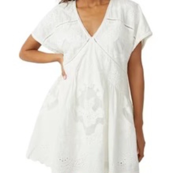 Free People Serenity Embroidered Cotton Minidress M - Picture 1 of 9